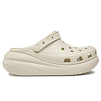 Crocs Classic Crush Bone оригинальные, Кроксы женские на платформе Классик Краш бежевые оригинал + коробка