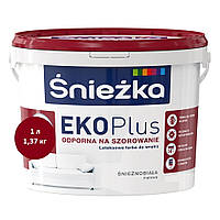 Краска латексная матовая Sniezka Eko Plus 1л (111444), Белый, Белый