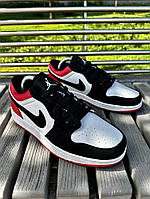 Кроссовки Nike Air Jordan 1 low (black/white/red)