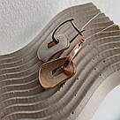 Срібні сережки жіночі з підвісом з позолотою і білою емаллю Карамболь, фото 2