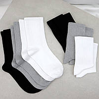 Набор носков женских хлопок 6 пар высокие базовых цветов размер 35-38