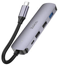 HUB перехідник Hoco HB27 5in1 Type-C штекер на HDTV/USB3.0/USB2.0*2/Type-C PD (підтримка 4K 30Hz, заряд, фото 3