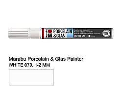 Маркер для кераміки Marabu Porcelain & Glas Painter Білий 1-2 мм холодної фіксації