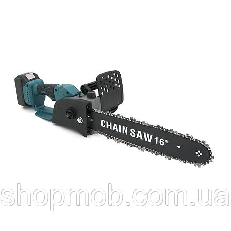 SM  SM Аккумуляторная цепная пила Chain Saw 16″, 36V, зарядное+ 2 аккумулятора, Case, фото 2