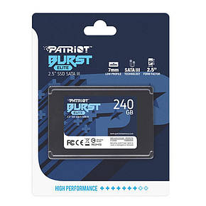 Накопичувач SSD 2.5" 240GB Burst Elite Patriot (PBE240GS25SSDR), фото 2