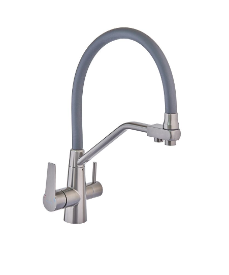 Кухонний змішувач на дві води Mx FUL-021 Graphite Refl.Black (нерж. сталь), фото 1