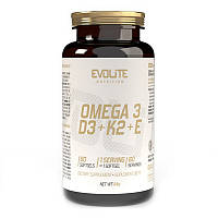 Омега 3 рыбий жир Evolite Nutrition Omega 3 + D3 + K2 + E (60 капс)