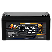 SM Аккумулятор LP LiFePO4 25,6V - 100 Ah (2560Wh) (BMS 80A/40А) пластик для ИБП