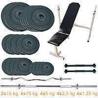 Лава для жиму з набором штанг і гантелей Newt ProGym Set Pro 120 kg