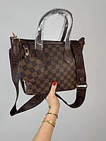 Женская сумочка луи витон коричневая Louis Vuitton Neverfull стильная практичная сумочка с монетницей