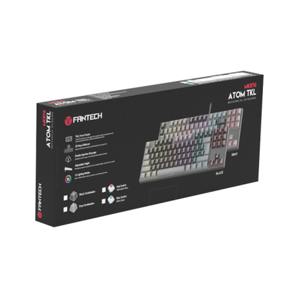 DR Клавіатура Ігрова Fantech ATOM MK876 Red Switch Колір Сірий/Чорний