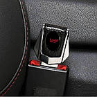 Заглушка ременя безпеки з логотипом Alfa Romeo Темний Хром 1 шт., фото 4
