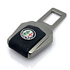 Заглушка ременя безпеки з логотипом Alfa Romeo Темний Хром 1 шт., фото 6