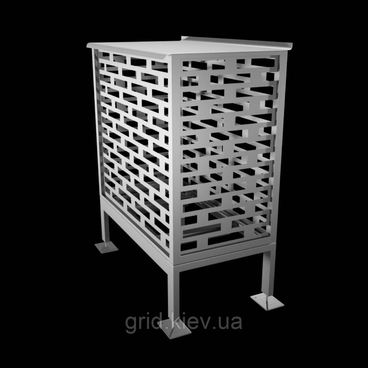 Комплект Екран Перфорований + Підставка універсальна 1000х1000/500+350 з козирком дашком для блоків обладнання, фото 1