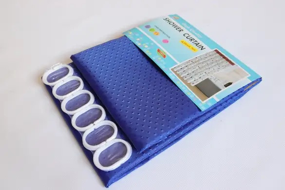 Штора для ванної широкая "Піка" 240х180 см синя