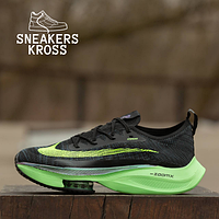 Мужские кроссовки Nike Air Zoom Alphafly Next% 2 Black Green, Спортивные кроссовки Найк Аир Зум АльфаФлай