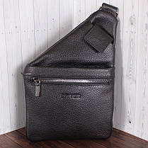 Барсетка з натуральної шкіри driver DRL19023-1 Чорна, фото 3