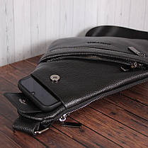 Барсетка з натуральної шкіри driver DRL19023-1 Чорна, фото 5