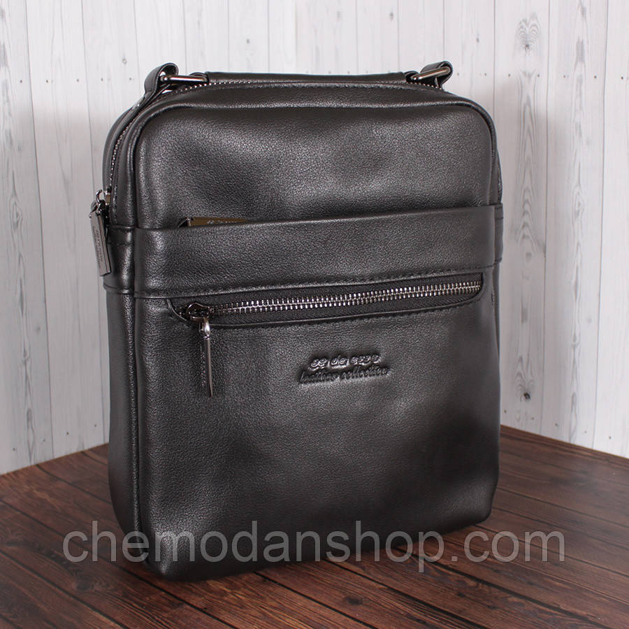 Барсетка з натуральної шкіри de sse LC82162-1 Чорна