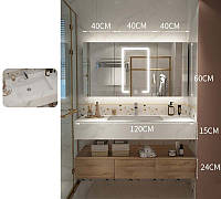 Комплект мебели для ванной. PH-50115 - 120 см, Тумба + раковина А + зеркальный шкаф