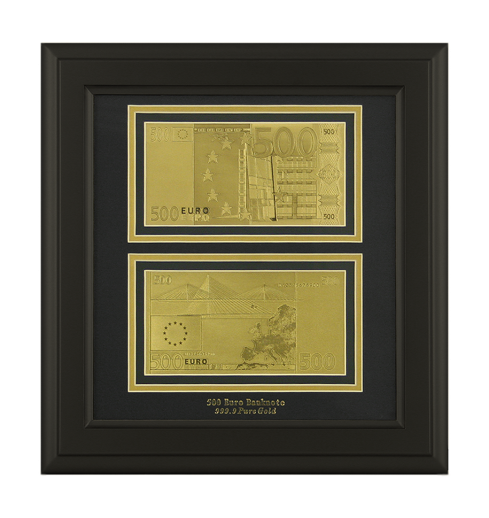 Подарункове панно з "золотою" 500 євровою банкнотою, фото 1
