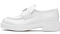 Женские лоферы Prada Brushed Leather Loafers White