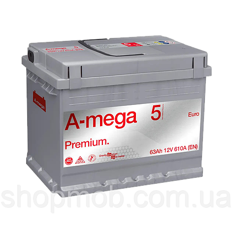 SM  SM Аккумулятор авто Мегатекс A-mega Premium (M5) 6СТ-63-А3 (прав) euro ТХП 610, фото 2