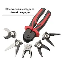 Багатофункціональні плоскогубці 5в1 зі змінними головками, фото 5