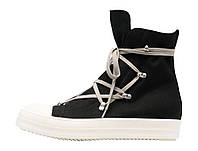 Женские кеды Rick Owens DRKSHDW Strobe Cotton Denim Hexa High Black Milk