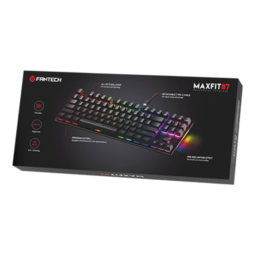 DR Клавіатура Ігрова Fantech MAXFIT 87 MK856 RGB Red Switch Колір Чорний