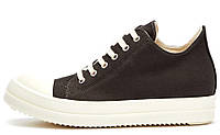 Женские кеды Rick Owens Canvas Low Top Black Milk