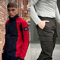 Спортивный костюм мужской Intruder: куртка soft shell light "iForce" красная + брюки "Hope" черные S