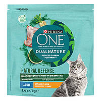 Сухой корм PURINA ONE Adult Dual Nature Spirulina для взрослых кошек с курицей 1.4 кг