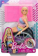 Барби шарнирная в кресле-коляске Barbie Doll with Wheelchair HJT13