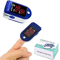 Пульсоксиметр медицинский на палец для измерения пульса и уровня сатурации Цветной дисплей Индикатор заряда ШК