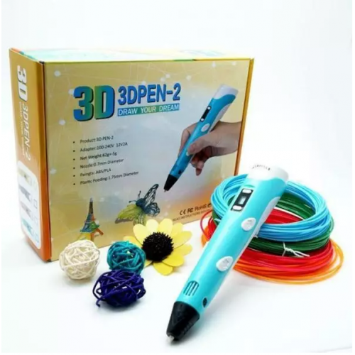 3D ручка 2 поколения (желтый, синий, розовый, фиолетовый)  Детская 3d ручка для рисования  A&S.
