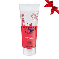 Массажный гель и лубрикант HOT Massage- & Glide Gel 2in1 Strawberry 200 мл HOT44143