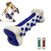 Игрушка зубная щетка Кость для собаки BoneToy Резиновая косточка для собак синий цвет Игрушки для собак A&S.