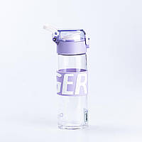 Бутылка для воды стеклянная прозрачная с пластиковой крышкой Фиолетовый
