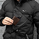Стильна чоловіча нагрудна сумка Cross Body через плече (Крос Боді) чорна, фото 4
