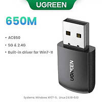 USB Wi-Fi адаптер для компьютера Ugreen AC650 Мб 2.4 ГГц 5 ГГц