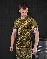 Тактическая мужская футболка пиксель с липучками под шевроны, Военная футболка пиксель coolmax воєнторг ua