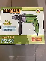 Мощная ударная электродрель(950 Вт, ключевой патрон) Procraft PS-950, Дрель электрическая сетевая для дома