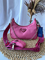 Сумка женская prada mini Сумка прада из нейлона Prada Прада сумки Prada bags Сумка розовая прада