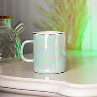 Чашка керамическая 420 мл в зеркальной глазури Бирюзовый