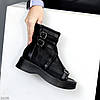 Ефектні чорні чорні закриті босоніжки черевики на ремінцях, фото 2