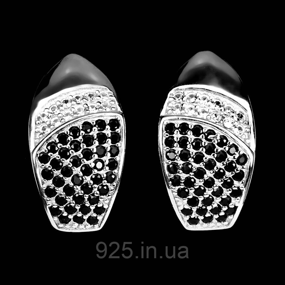 Сережки. Натуральний шпінель. Срібло 925.