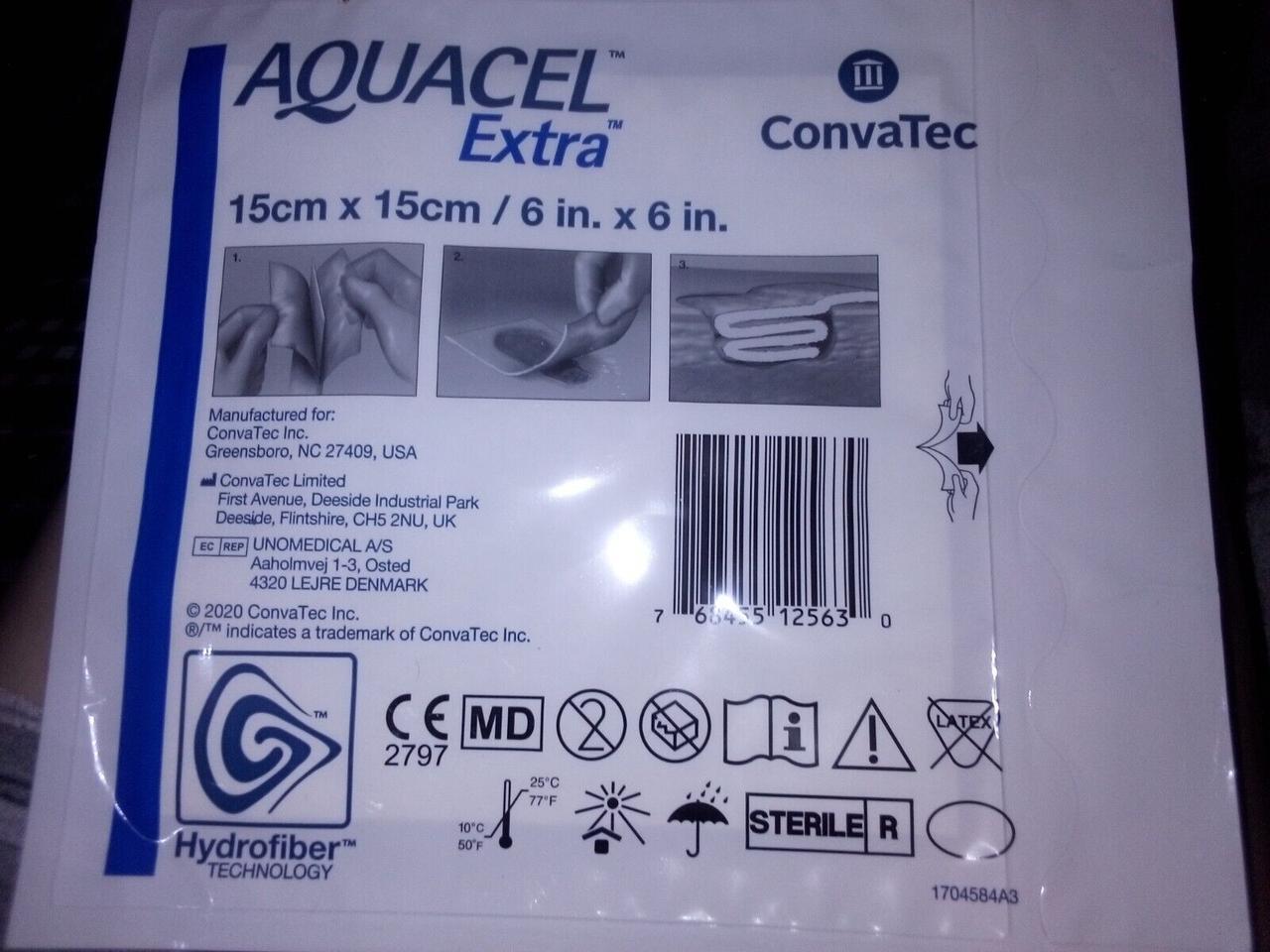 Повязка ConvaTec  Aquacel Extra (6*6)15х15 см.- Absorbent HYDROFIBER , усиленная гидроволокно 1 шт.