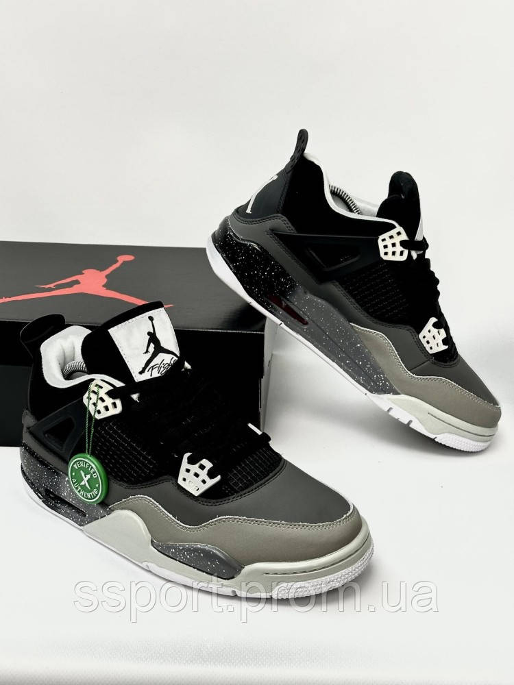 Кросівки високі Nike Air Jordan Retro 4 (Cosmo) black & grey