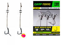 Проф Монтаж Карповый методный поводок с иглой Bait Spike Rigs (6кр/10см/25Lb/11,5кг) (3шт/пачка),PV17304